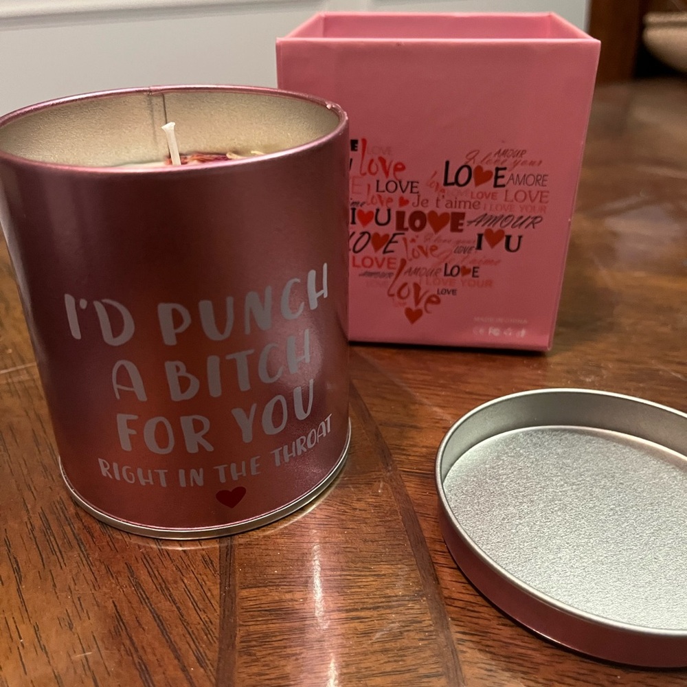 Pink Scented Candle with Heart Design